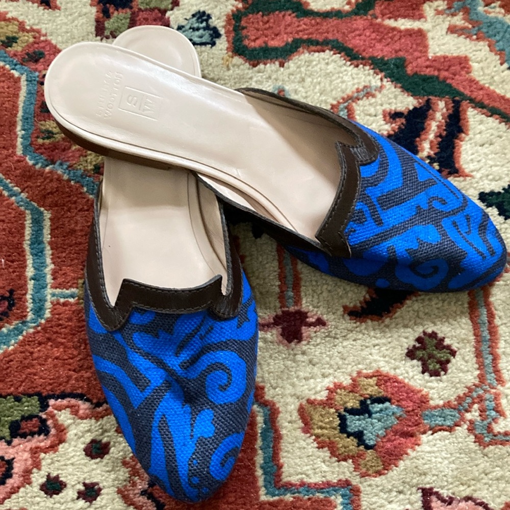 Stubbs & Wootton Blue Mules EU 37 US 7